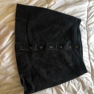 Black denim skirt